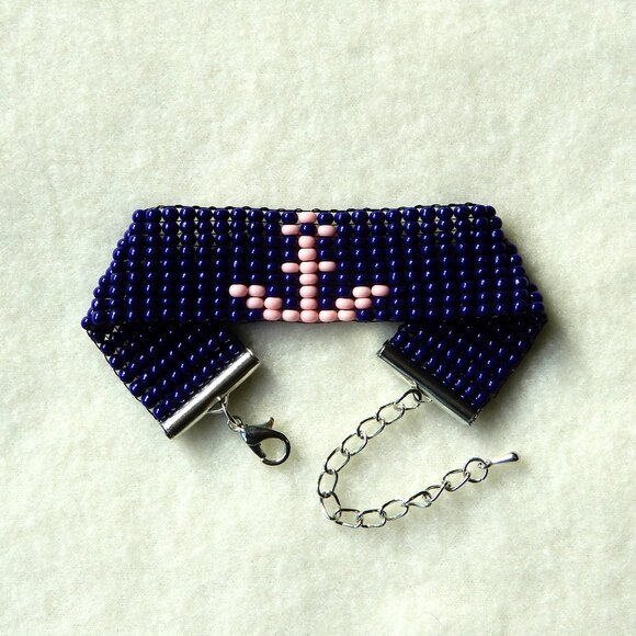 Delta Gamma DG anchor bead bracelet, handmade, adjustable length - Picture 1 of 2